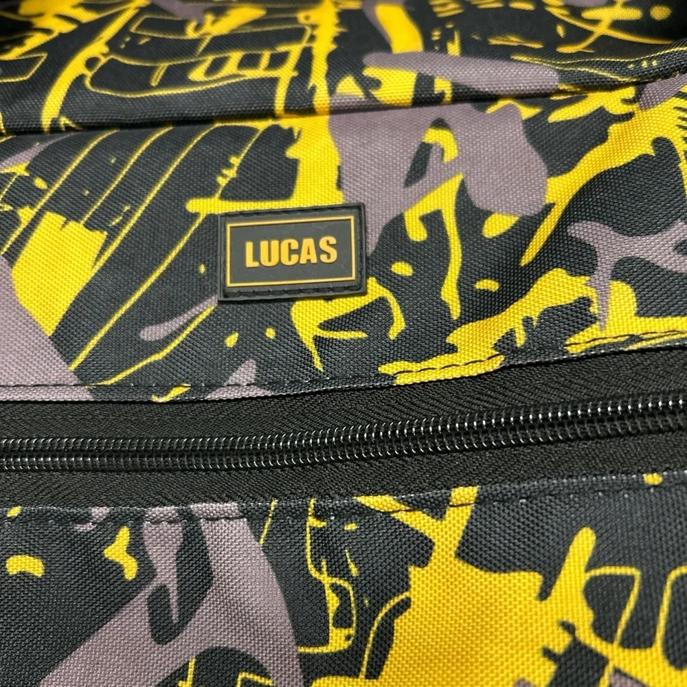 Lacks Yellow and Black Graphic Duffel Bag